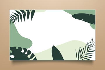 Nature background with tropical leaves in simple design.