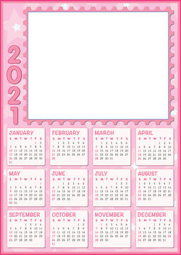 baby girl calendar 2021 with photo frame