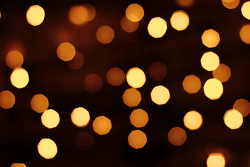 Golden Christmas lights soft focus Background Defocused Gold Lights