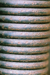 Close up rusty metal spring