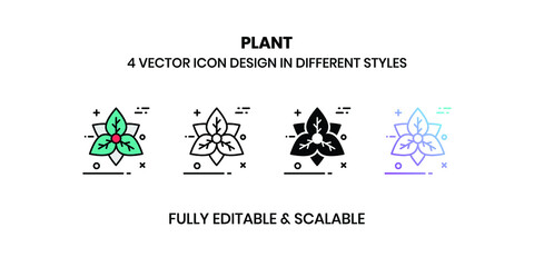 Obraz premium Plant Vector illustration icons in different styles