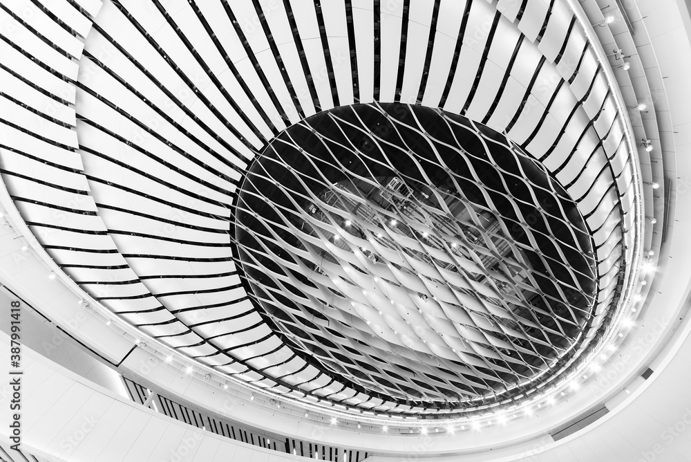 Aufkleber Ceiling of modern architecture. Building abstract background pattern
