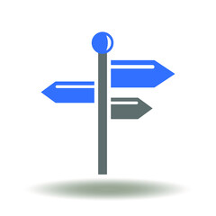Signpost Arrows Sign Icon Vector. Business Direction Choice Symbol. Decision Making Illustration.