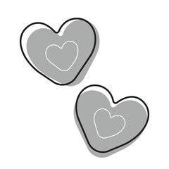 Print Hand-drawing silhouette background. Vector heart, decoration. Element for design.