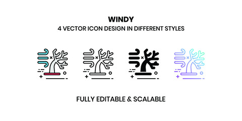 Windy Vector illustration icons in different styles