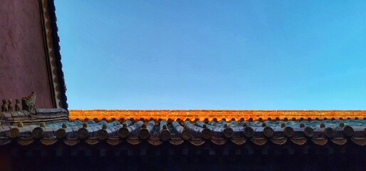 rooftop of Forbidden Palace in a sunny autumn day 