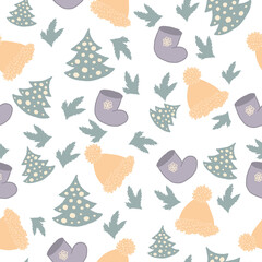 merry Christmas seamless pattern new year concept.