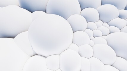 Abstract background of white balls 3d illustration