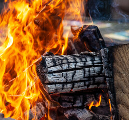 fire in the fireplace