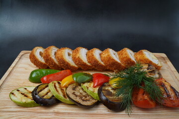 grilled meat with vegetables