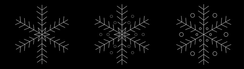 snowflake vector set for cards, invitation, backgrounds