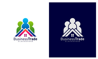 House People logo design vector, Colorful People logo design template, Icon symbol