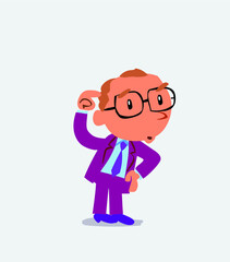  funny cartoon character of businessman doubting