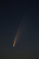 comet and night sky and clouds