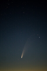 comet and night sky and clouds