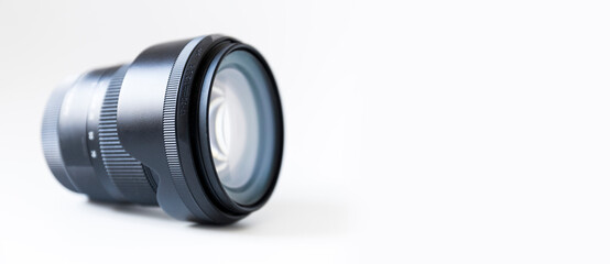 Zoom lens isolated on white