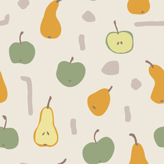 Autumn abstract vector drawing. Mid century modern boho style composition