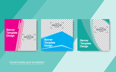 set banner social media post design,vector illustrations.