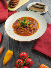 tomato soup with vegetables