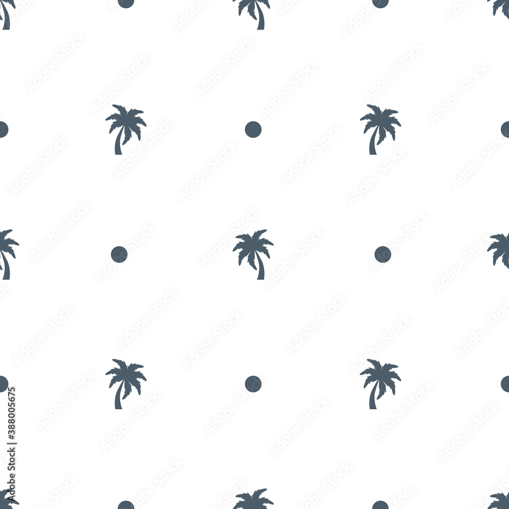 Poster seamless palm tree pattern texture. palm tree print vector illustration background.