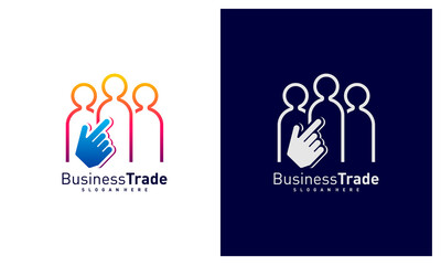 Click People logo design vector, Colorful People logo design template, Icon symbol