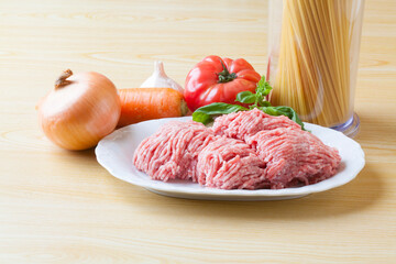 スパゲッティミートソースの具材