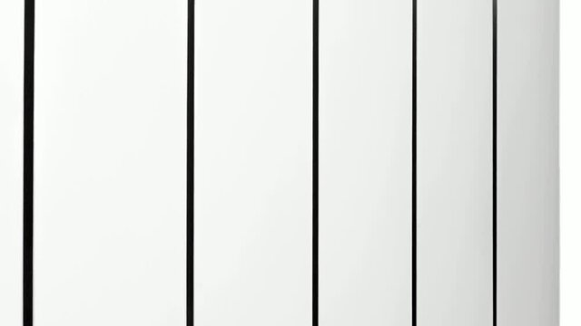 White bimetallic heating convector close-up from bottom to top.