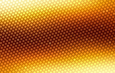 Golden shimmer dots grid pattern. Festive shiny mosaic background. Yellow orange gradient.