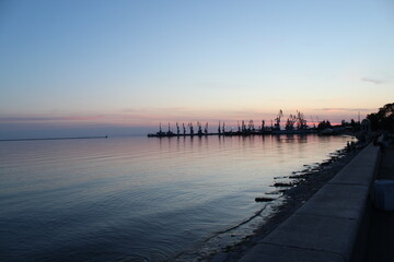 Obraz premium sunset at the pier