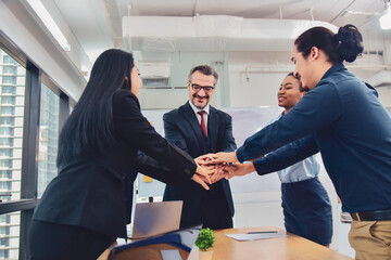 Businesspeople teamwork join hand group concept success achievement