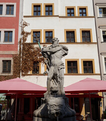 Neptune Fountain in Görlitz, Saxony, Germany
