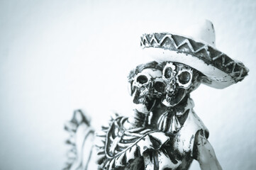 Fototapeta premium Standard skull figures. Halloween night