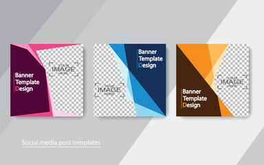set banner social media post design,vector illustrations.