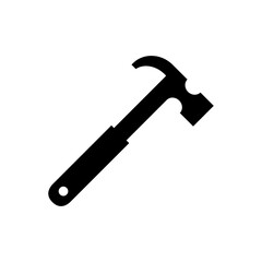 Hammer black icon. Vector hammer sign illustration isolated on white.