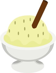 Vector illustration of lemon ice cream bowl