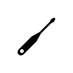 Screw driver black icon. Screwdriver outline symbol isolated on white vector isolated on white