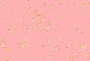 Light Red, Yellow vector background with beautiful snowflakes, stars.