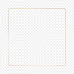 Gold glowing square frame