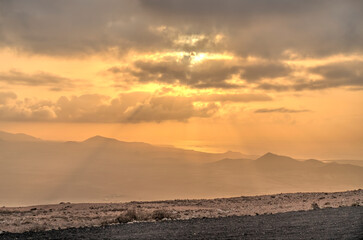 Sunset over Lanzarote Island, HDR Image