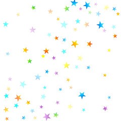 Rainbow Festive Confetti. Carnival Star Falling.