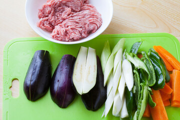 マーボー茄子の具材