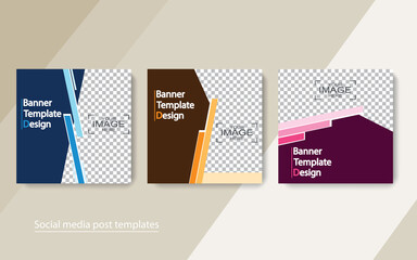 set banner social media post design,vector illustrations.