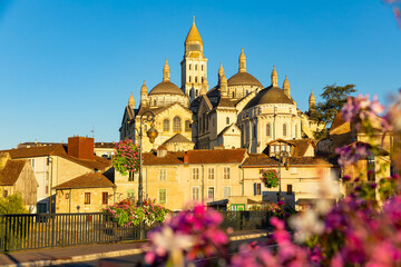 Saint Front Cathedral in Perigueux in the morning, UNESCO World Heritage site, Perigord Blanc,...