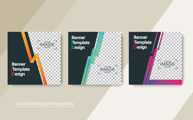 set banner social media post design,vector illustrations.