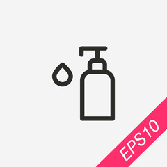 Shampoo icon isolated on background. Liquid soap symbol modern, simple, vector, icon for website design, mobile app, ui. Vector Illustration