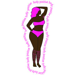 Obraz na płótnie Canvas Body positive woman illustration. Different beauty. All bodies are beautiful