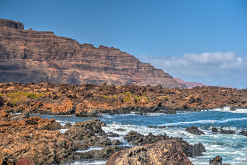 Fototapeta na wymiar Lanzarote Seaside, HDR Image