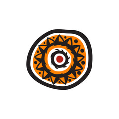 Aboriginal art dots painting icon logo design template