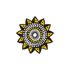 Fototapeta premium Aboriginal art dots painting icon logo design template