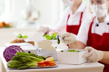 Food takeaway during coronavirus outbreak.